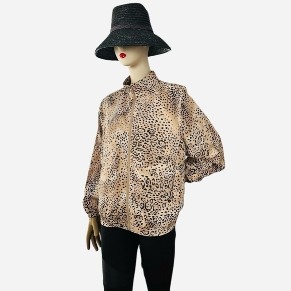 Women’s Jacket ALLYSON W WHITMORE GOLF Jacket Cheetah Print Zip Front Jacket - Picture 6 of 11